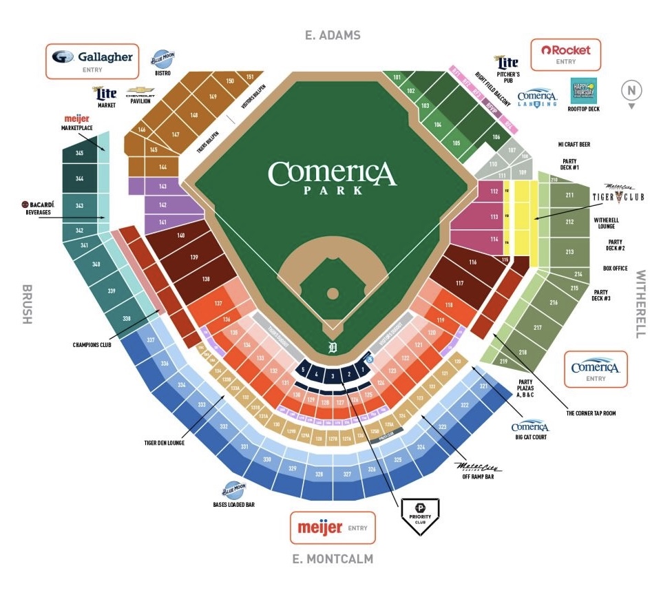 Comerica Park Seating Chart