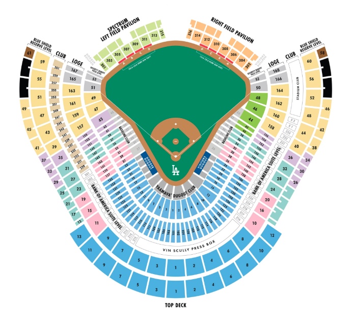 Dodger Stadium Seating Chart