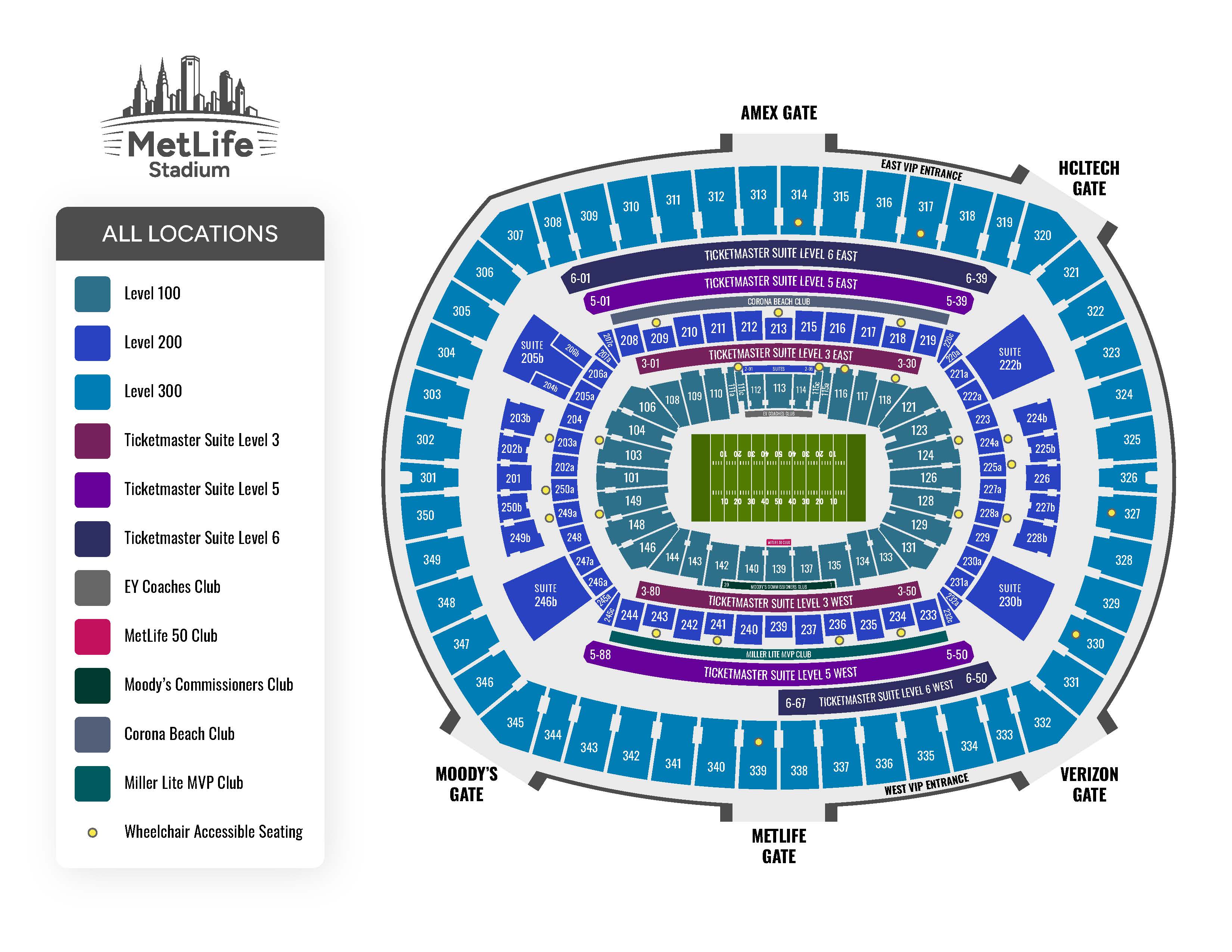 MetLife Stadium Seating Chart